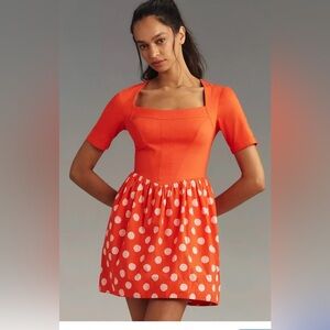 Maeve By Anthropology Short-Sleeve Square-Neck Mini Dress